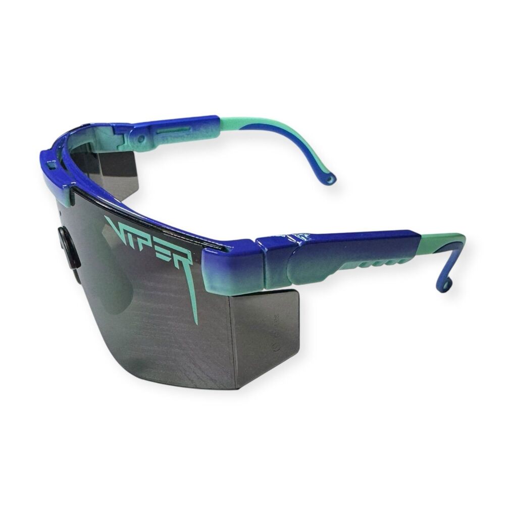 Pit Viper Blue Intimidator Sunglasses 2000 Teal‎ w/ Case